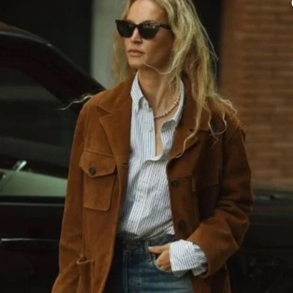 Cognac Suede Barn Jacket / Coat - Picture 5 of 16